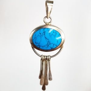 Faux Turquoise Mexico Dangle Pendant
